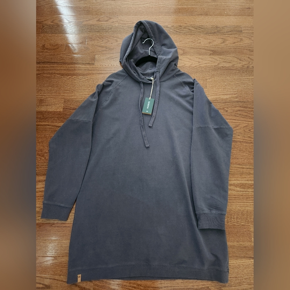 tentree Charcoal Gray Hooded Sweatshirt Dress